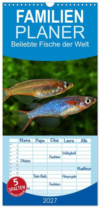 Beliebte Fische der Welt (CALVENDO Familienplaner 2027)