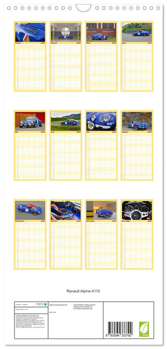 Renault Alpine A110 (CALVENDO Familienplaner 2027)