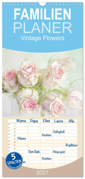 Vintage Flowers (CALVENDO Familienplaner 2027)
