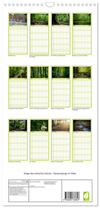 Wege des einfachen Glücks - Spaziergänge im Wald (CALVENDO Familienplaner 2027)