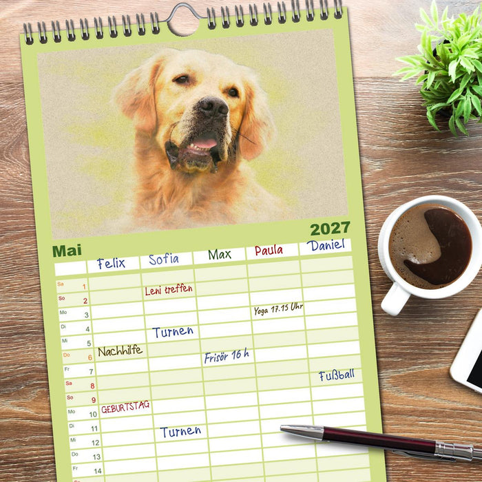 Golden Retriever (CALVENDO Familienplaner 2027)