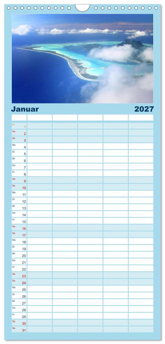 Südsee-Inseln. Von Fidschi bis Bora Bora (CALVENDO Familienplaner 2027)