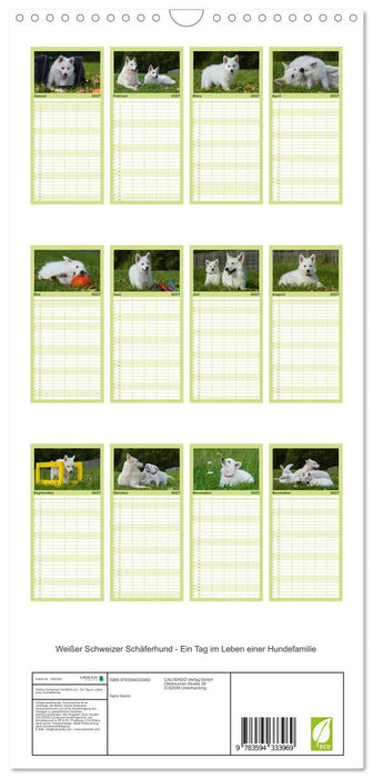 Weißer Schweizer Schäferhund - Ein Tag im Leben einer Hundefamilie (CALVENDO Familienplaner 2027)