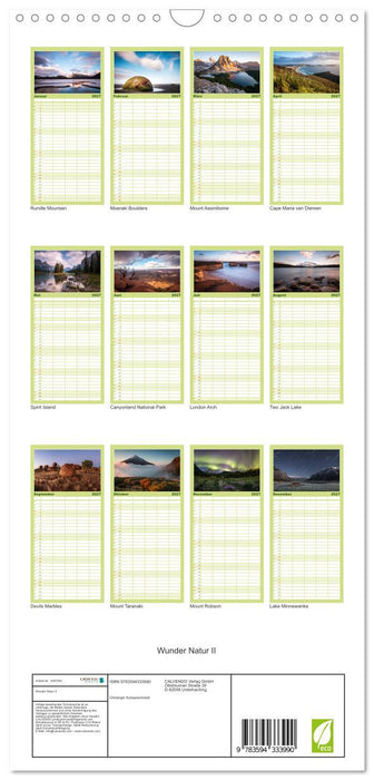 Wunder Natur II (CALVENDO Familienplaner 2027)
