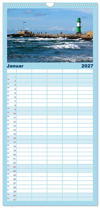 Warnemünde - Maritime Landschaften (CALVENDO Familienplaner 2027)