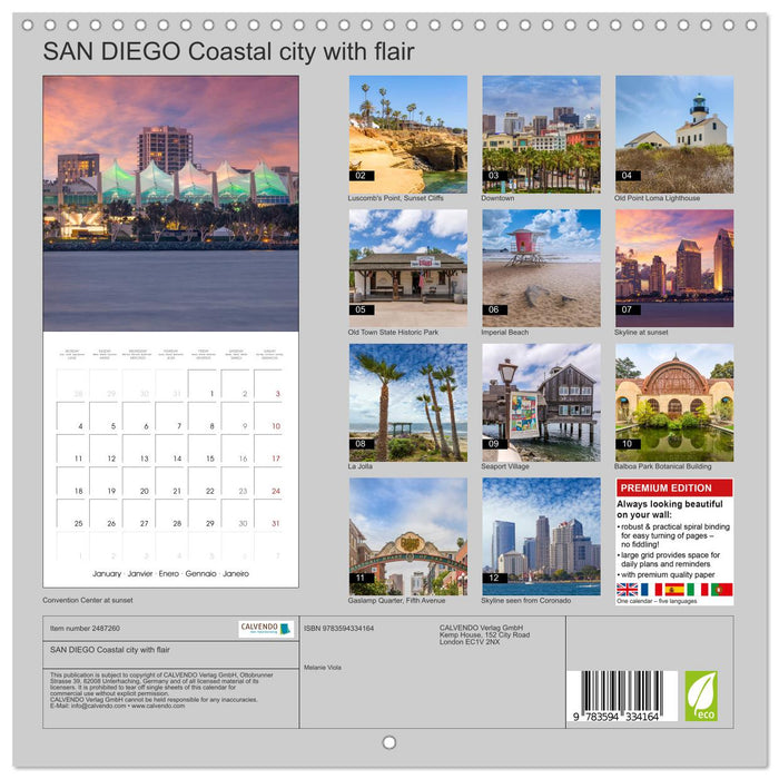 SAN DIEGO Coastal city with flair (CALVENDO Monthly Calendar 2027)