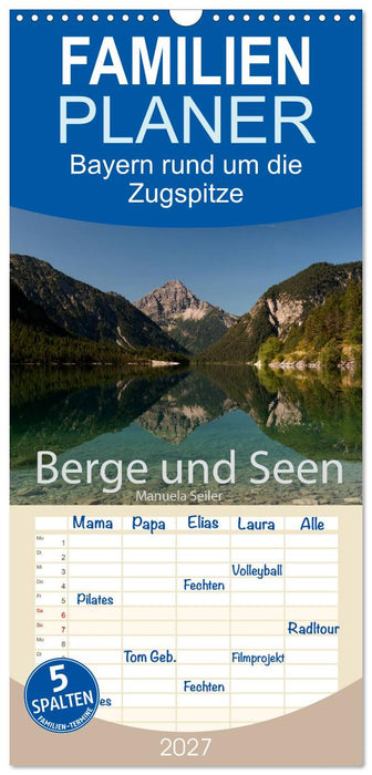 Berge und Seen rund um die Zugspitze (CALVENDO Familienplaner 2027)