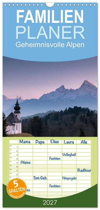 Geheimnisvolle Alpen (CALVENDO Familienplaner 2027)
