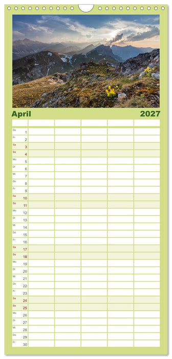 Geheimnisvolle Alpen (CALVENDO Familienplaner 2027)