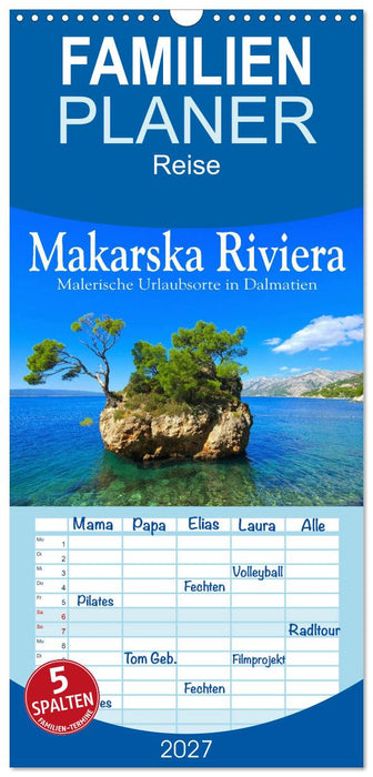 Makarska Riviera - Malerische Urlaubsorte in Dalmatien (CALVENDO Familienplaner 2027)