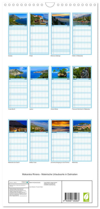 Makarska Riviera - Malerische Urlaubsorte in Dalmatien (CALVENDO Familienplaner 2027)