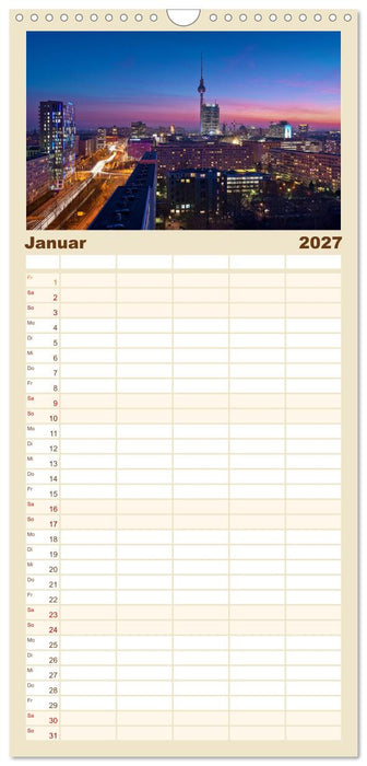 Berlin zwischen Tag und Nacht (CALVENDO Familienplaner 2027)