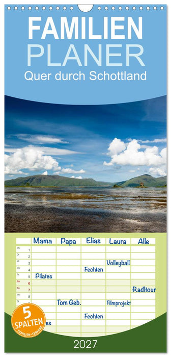 Quer durch Schottland (CALVENDO Familienplaner 2027)