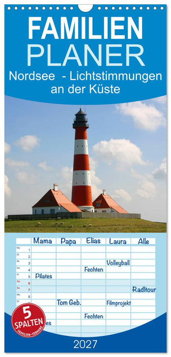 Nordsee - Lichtstimmungen an der Küste (CALVENDO Familienplaner 2027)