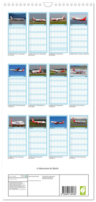 In Memoriam Air Berlin (CALVENDO Familienplaner 2027)
