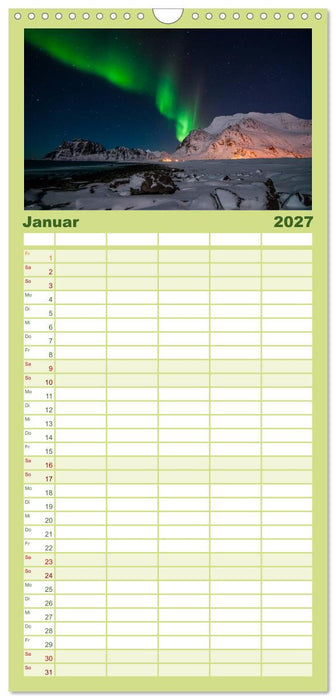 Faszination Polarlicht (CALVENDO Familienplaner 2027)