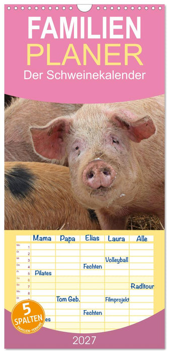 Der Schweinekalender (CALVENDO Familienplaner 2027)