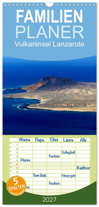 Vulkaninsel Lanzarote (CALVENDO Familienplaner 2027)