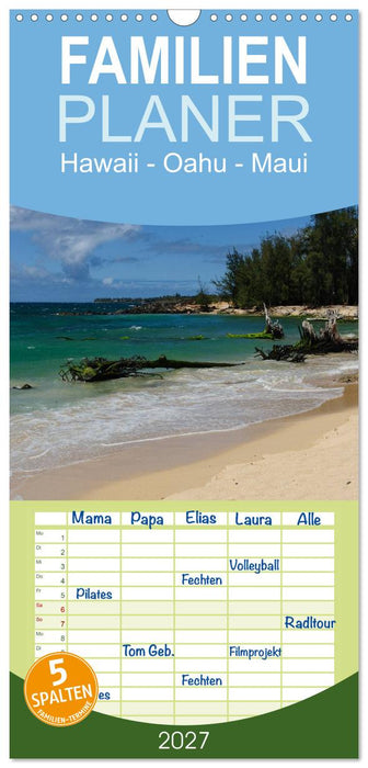 Hawaii - Oahu - Maui (CALVENDO Familienplaner 2027)