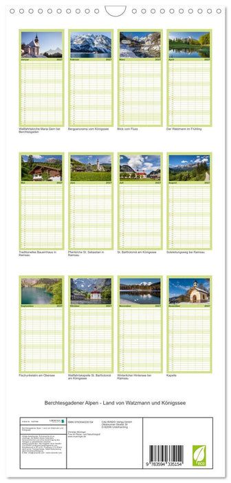 Berchtesgadener Alpen - Land von Watzmann und Königssee (CALVENDO Familienplaner 2027)