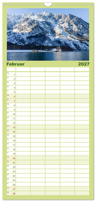 Berchtesgadener Alpen - Land von Watzmann und Königssee (CALVENDO Familienplaner 2027)