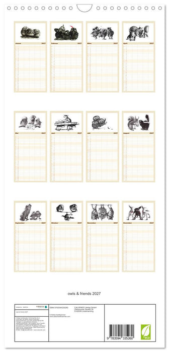 owls & friends 2027 (CALVENDO Familienplaner 2027)