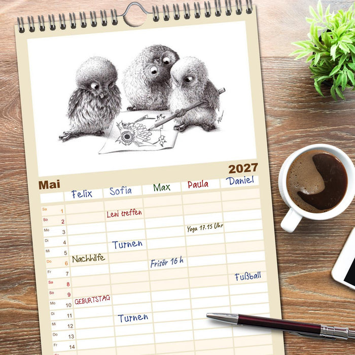 owls & friends 2027 (CALVENDO Familienplaner 2027)