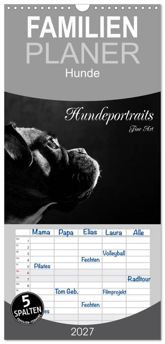 Hundeportraits Fine Art (CALVENDO Familienplaner 2027)