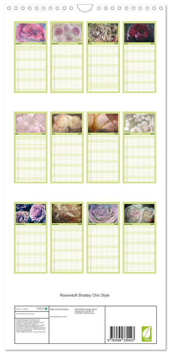 Rosenduft Shabby Chic Style (CALVENDO Familienplaner 2027)