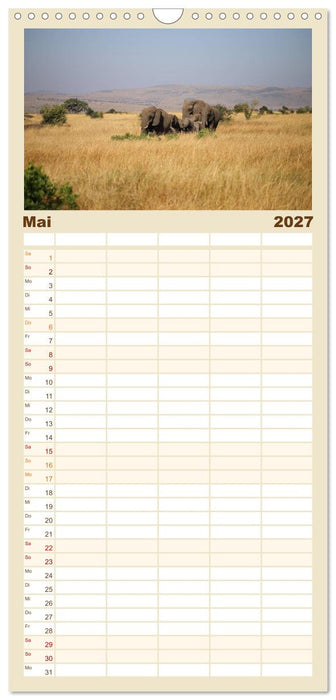 Kenias wilde Elefanten (CALVENDO Familienplaner 2027)