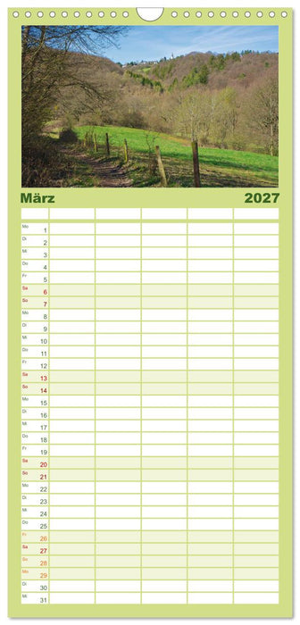 Traumhafte Wege durch die Eifel (CALVENDO Familienplaner 2027)