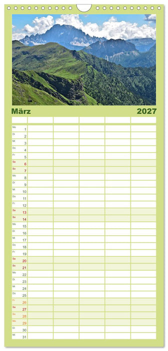 Hoch oben in den DOLOMITEN (CALVENDO Familienplaner 2027)