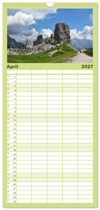 Hoch oben in den DOLOMITEN (CALVENDO Familienplaner 2027)