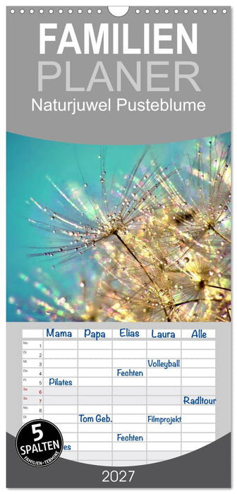Naturjuwel Pusteblume (CALVENDO Familienplaner 2027)