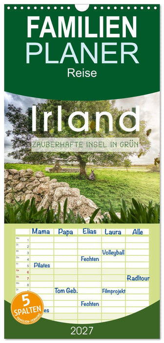 Irland - Zauberhafte Insel in grün (CALVENDO Familienplaner 2027)