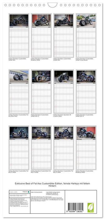 Exklusive Best of Fat Ass Custombike Edition, feinste Harleys mit fettem Hintern (CALVENDO Familienplaner 2027)