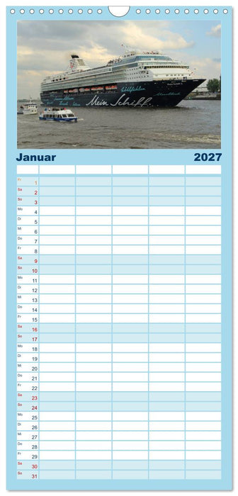 Kreuzfahrtschiffe in Europa (CALVENDO Familienplaner 2027)