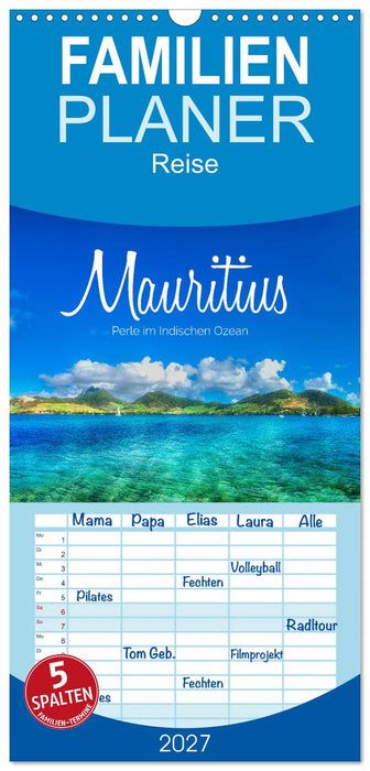 Mauritius - Perle im Indischen Ozean (CALVENDO Familienplaner 2027)