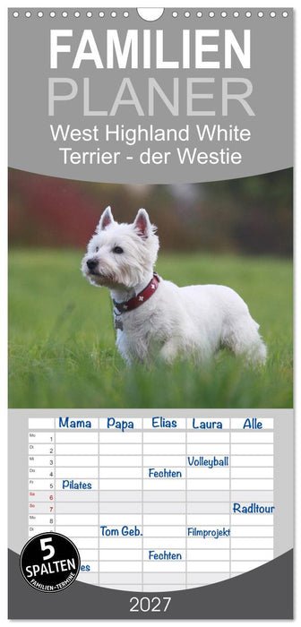 West Highland White Terrier - Selbstbewustes Powerpaket - der Westie (CALVENDO Familienplaner 2027)
