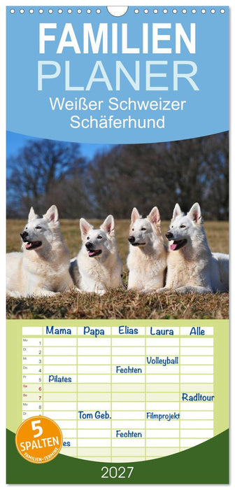 Weißer Schweizer Schäferhund (CALVENDO Familienplaner 2027)