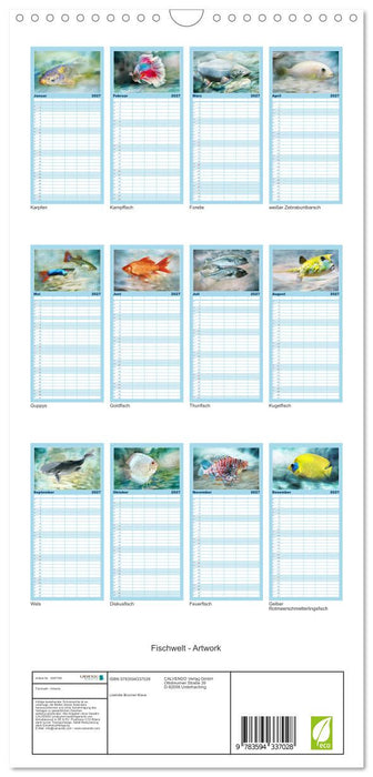 Fischwelt - Artwork (CALVENDO Familienplaner 2027)