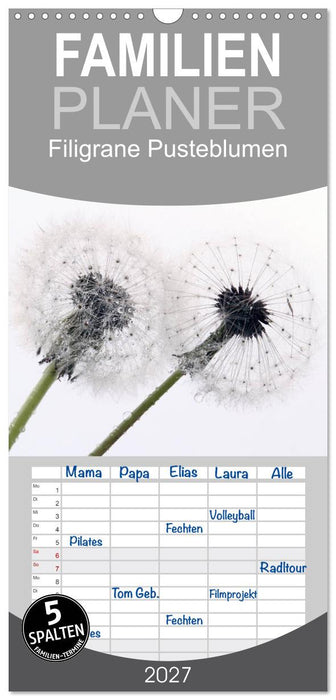 Filigrane Pusteblumen / Geburtstagskalender (CALVENDO Familienplaner 2027)