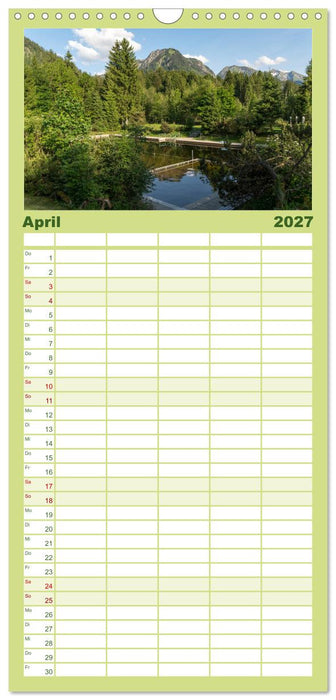 Oberstdorf und Umgebung (CALVENDO Familienplaner 2027)