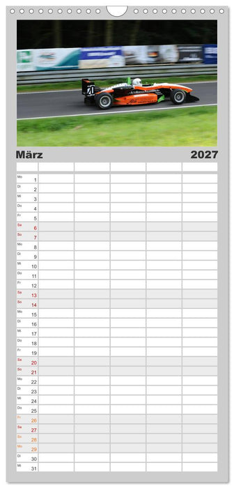 Formelrennwagen am Berg (CALVENDO Familienplaner 2027)