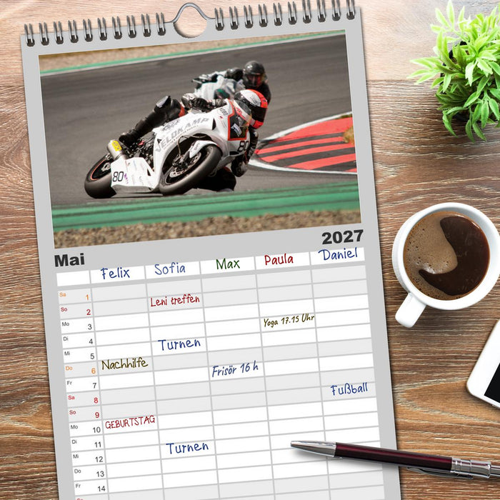 Motorrad Rennsport (CALVENDO Familienplaner 2027)