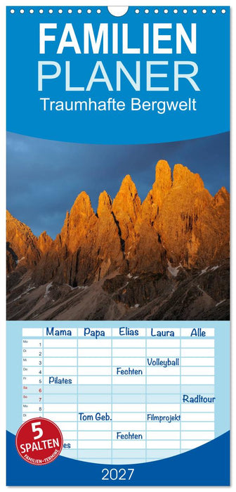Traumhafte Bergwelt Kalender (CALVENDO Familienplaner 2027)
