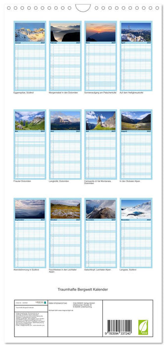 Traumhafte Bergwelt Kalender (CALVENDO Familienplaner 2027)