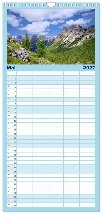 Traumhafte Bergwelt Kalender (CALVENDO Familienplaner 2027)