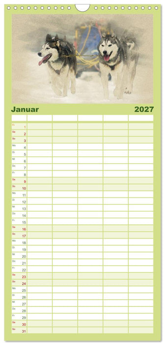 Schlittenhunde 2027 (CALVENDO Familienplaner 2027)