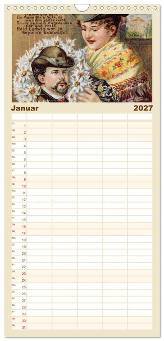 Ludwig II. von Bayern: Historische Illustrationen und Stiche (CALVENDO Familienplaner 2027)